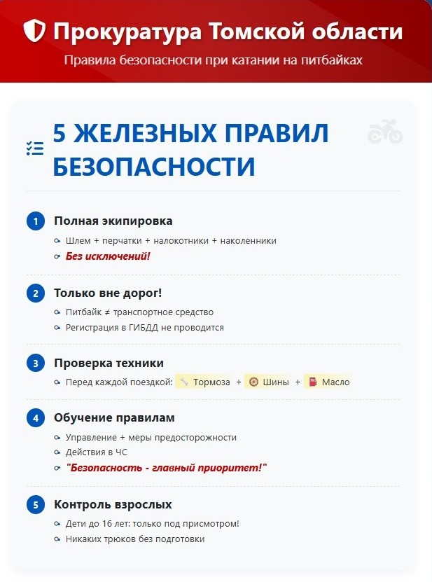 Безопасное катание на питбайках.